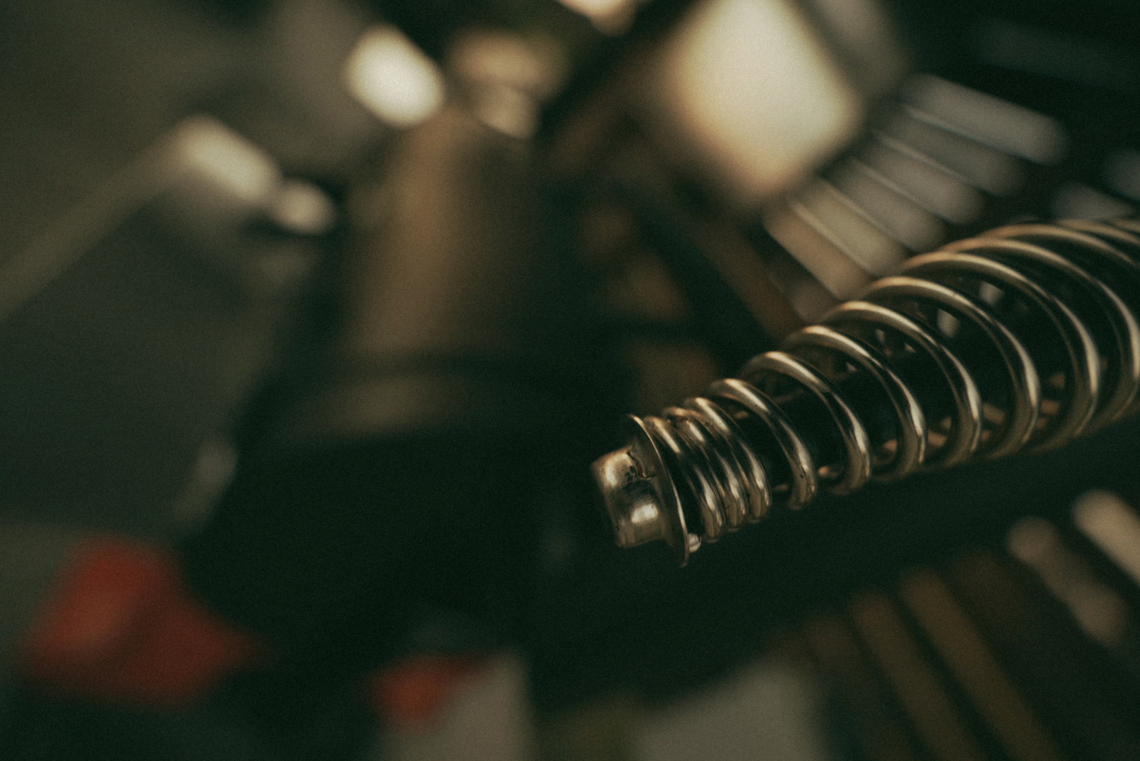 Macro photograph of the Yoder smoker spring handle