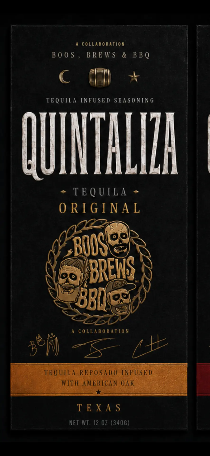 Quintaliza Original tequila-infused seasoning package design